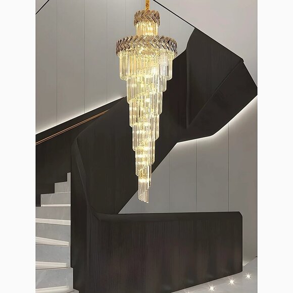 Elegant Crystal Cascade Pendant Light - Picture 3 of 6